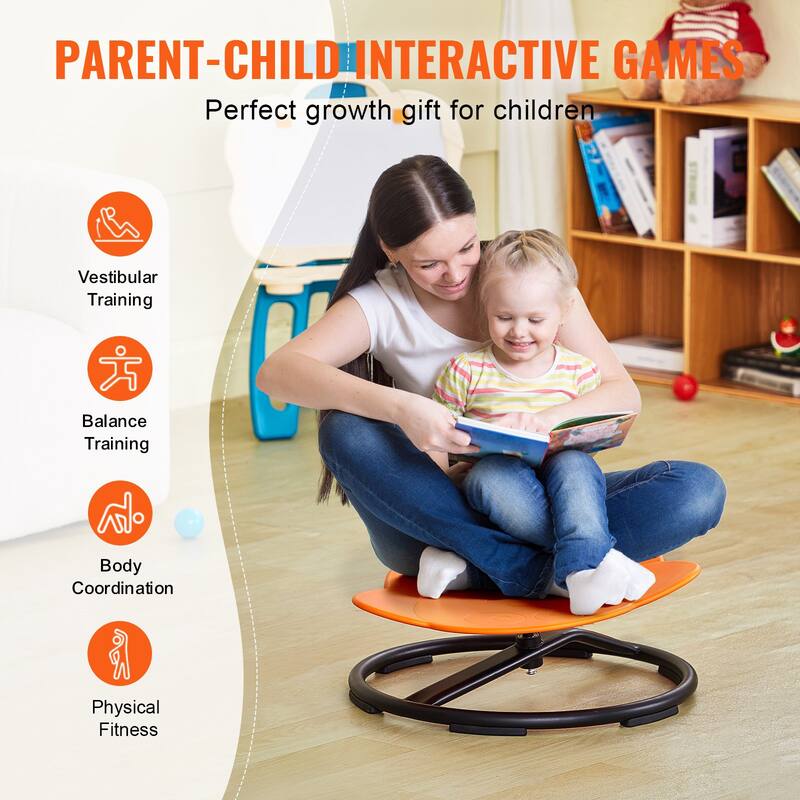 Elephant Shape Plastic Kids Swivel Toy Chair with Non-Slip Metal Base Ideal Gift for Birthday or Christmas