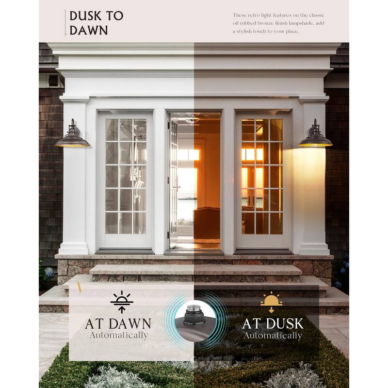 18" Dusk to Dawn Gooseneck Outdoor Barn Light