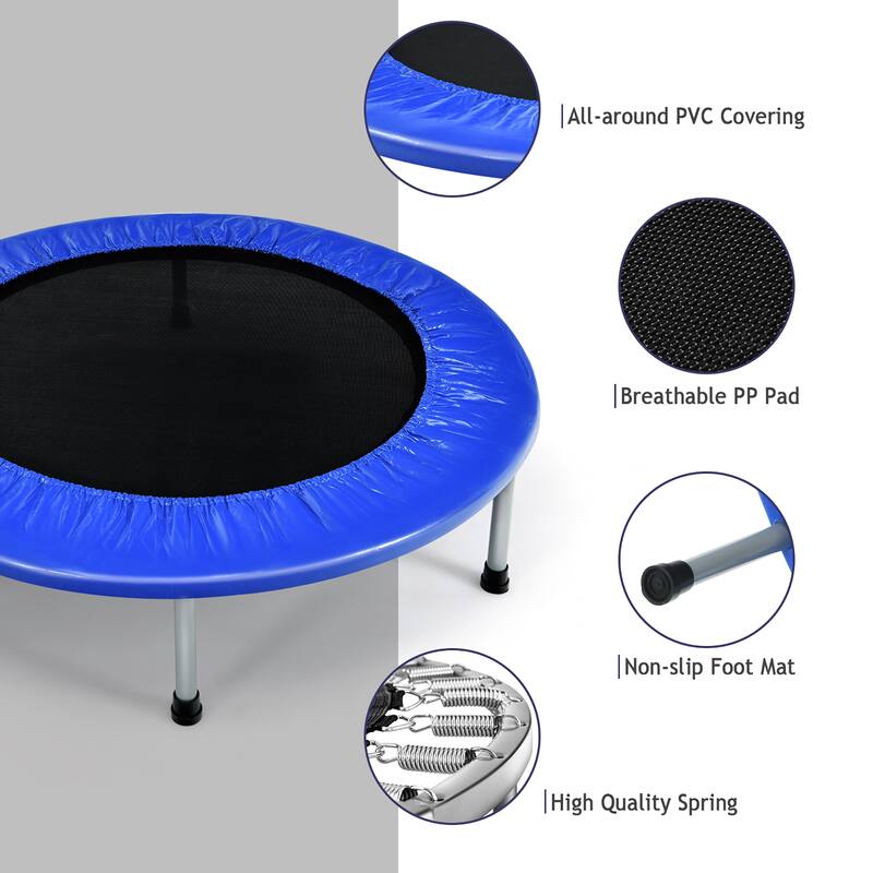 Gymax Mini Folding 36'' Trampoline Portable Recreational Fitness - See Details