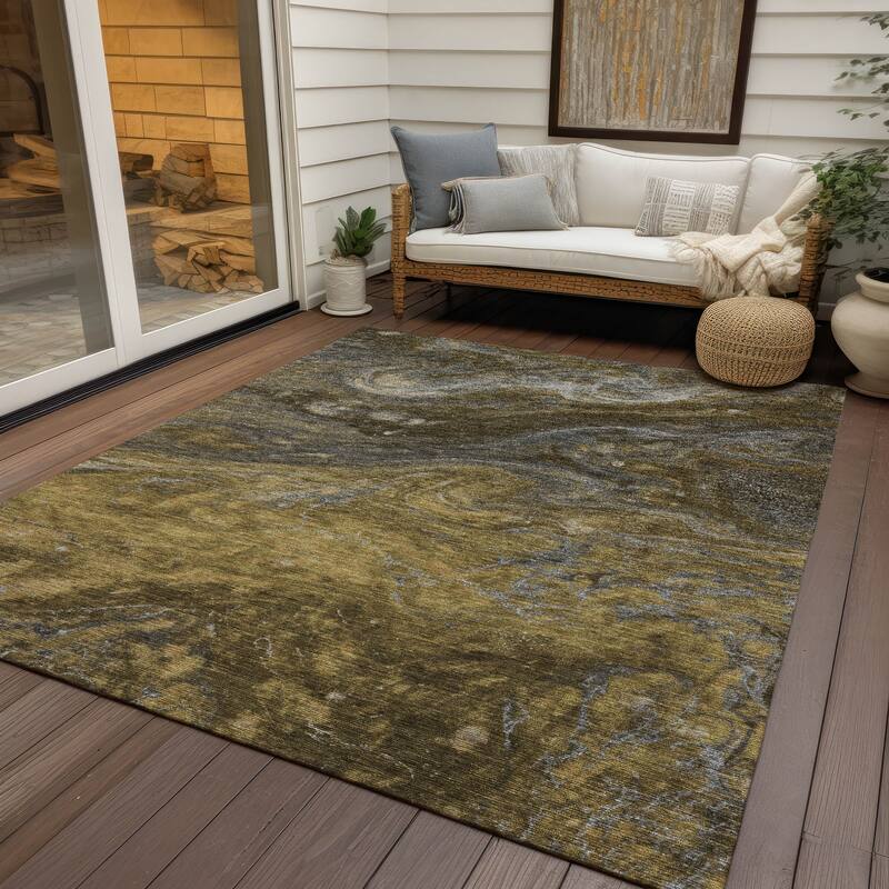 Machine Washable Indoor/ Outdoor Chantille Modern Abstract Rug