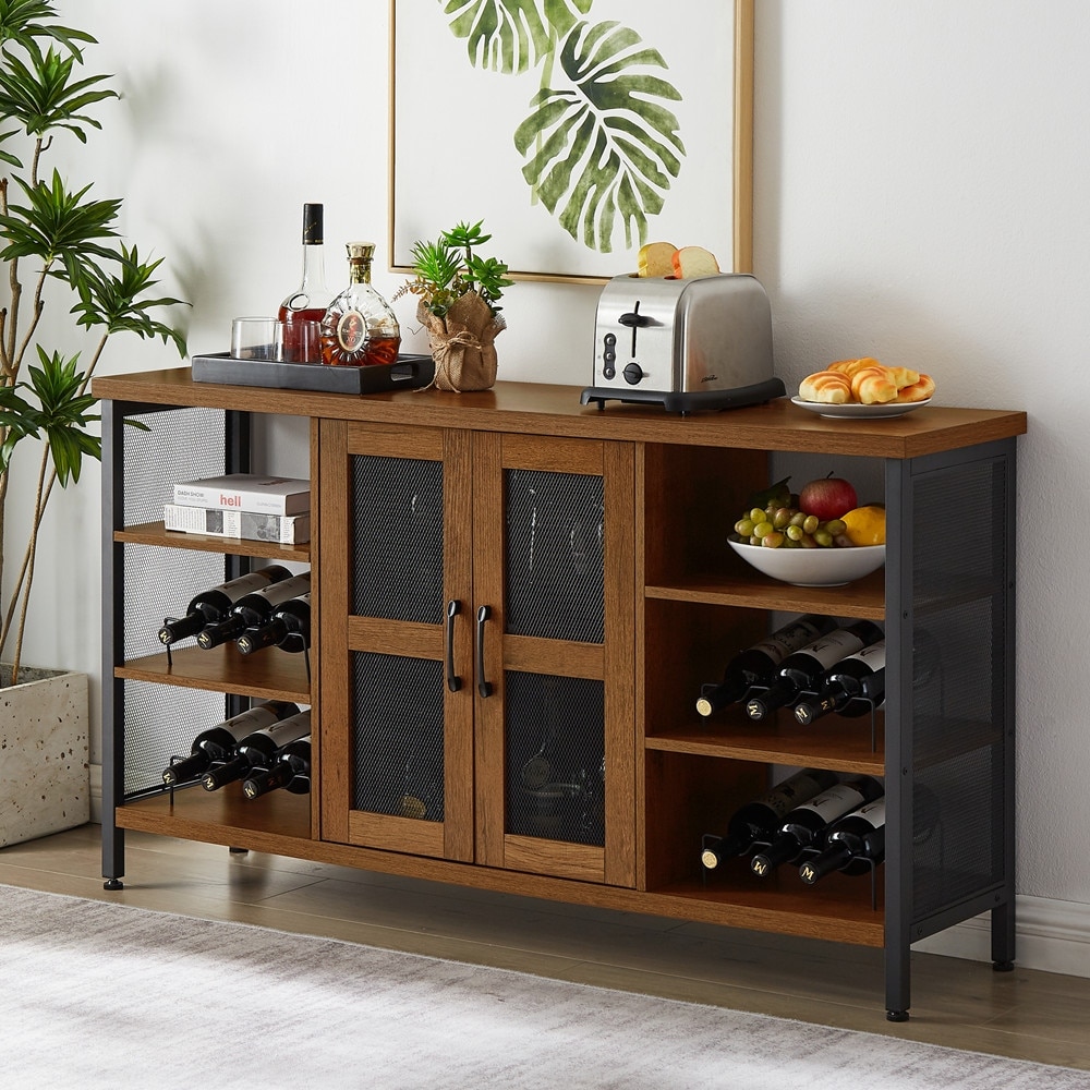 Rustic Wood Multifunctional Floor Wine Cabinet Bed Bath Beyond 36685988