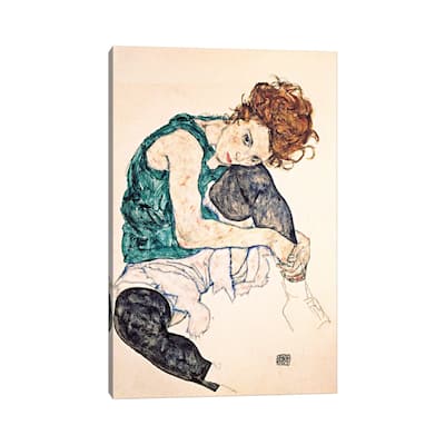 iCanvas "Seated Woman With Bent Knee II" by Egon Schiele Canvas Print