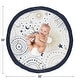 preview thumbnail 4 of 2, Star and Moon Collection Boy or Girl Baby Tummy Time Playmat - Navy Blue Gold and Grey Celestial Sky Stars Gender Neutral Unisex