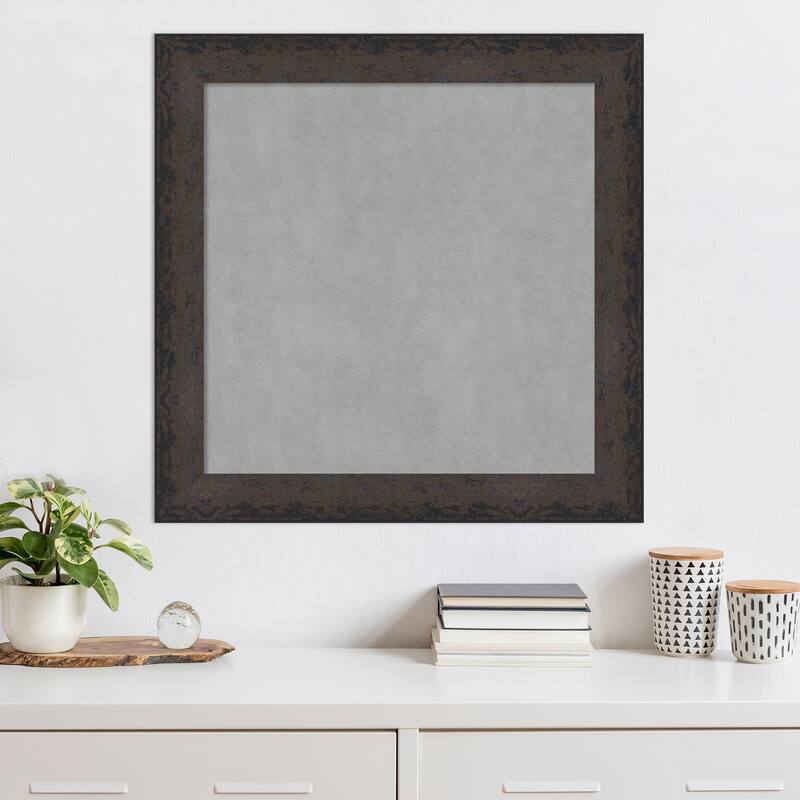 Amanti Art Dappled Black Brown Framed Magnetic Board