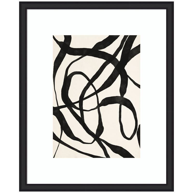 Kate and Laurel Framed Art Black Twist 4 by Alicia Bock - 35x43 - Black