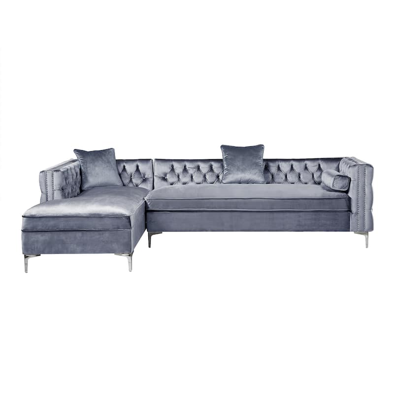 Dante Velvet Chaise Sectional Sofa