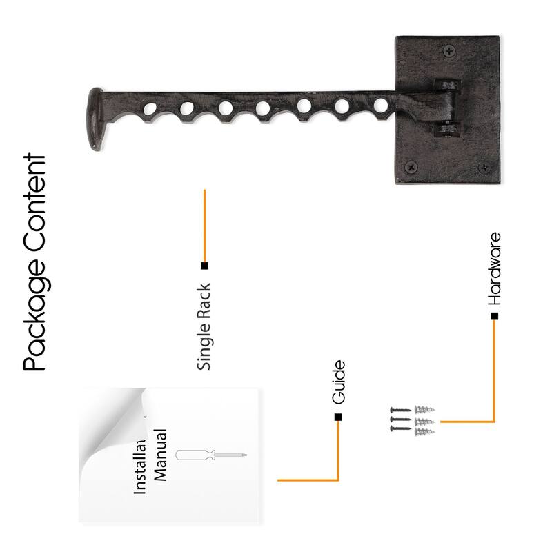 Rustic State Cast Iron Space Saver Wall Mount Hanger Holder