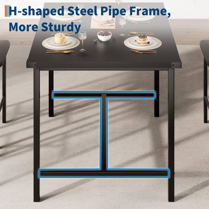 Dining Table Set for 4 w/Footrest & Corner Protector, 5-Piece Kitchen Table Set