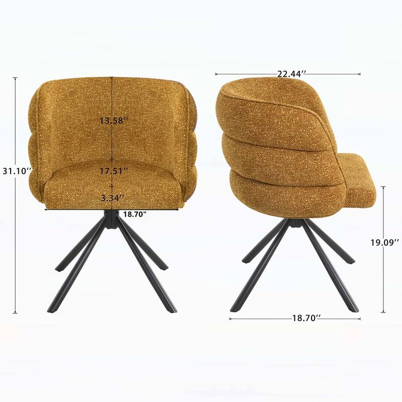 270° Swivel Home Chairs Set of 2,with Metal Base,Comfortable and Stylish for Various Rooms