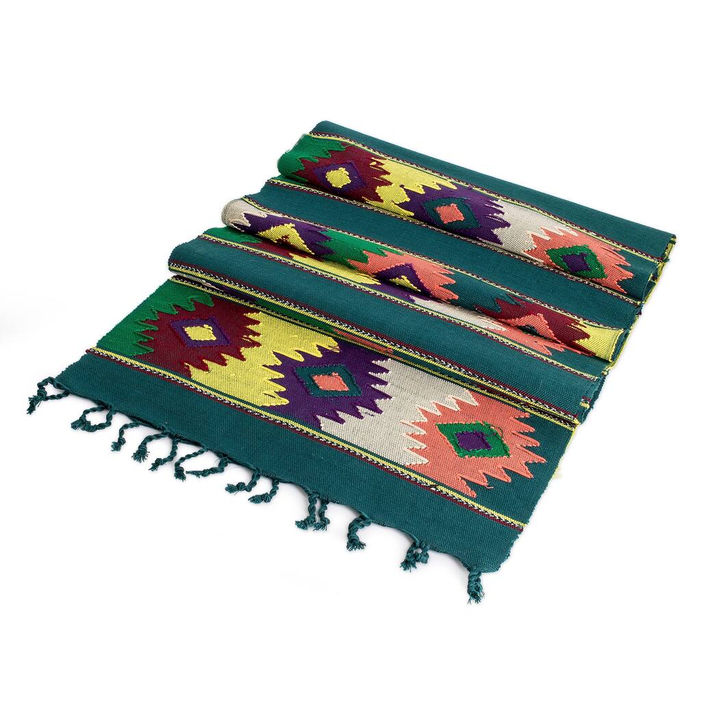 Novica Handmade Colorful Stars Cotton Table Runner