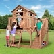 preview thumbnail 2 of 8, Backyard Discovery Scenic Heights Cedar Wooden Elevated Kids Playhouse - 6'5" x 6'5"