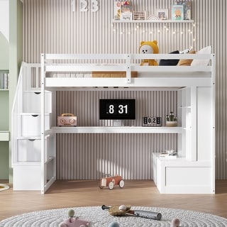 Multifunctionl Design Full Size Loft Bed