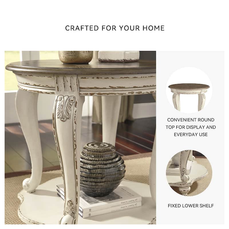 Signature Design by Ashley Realyn Round End Table - 26" W x 26" D x 25.88" H