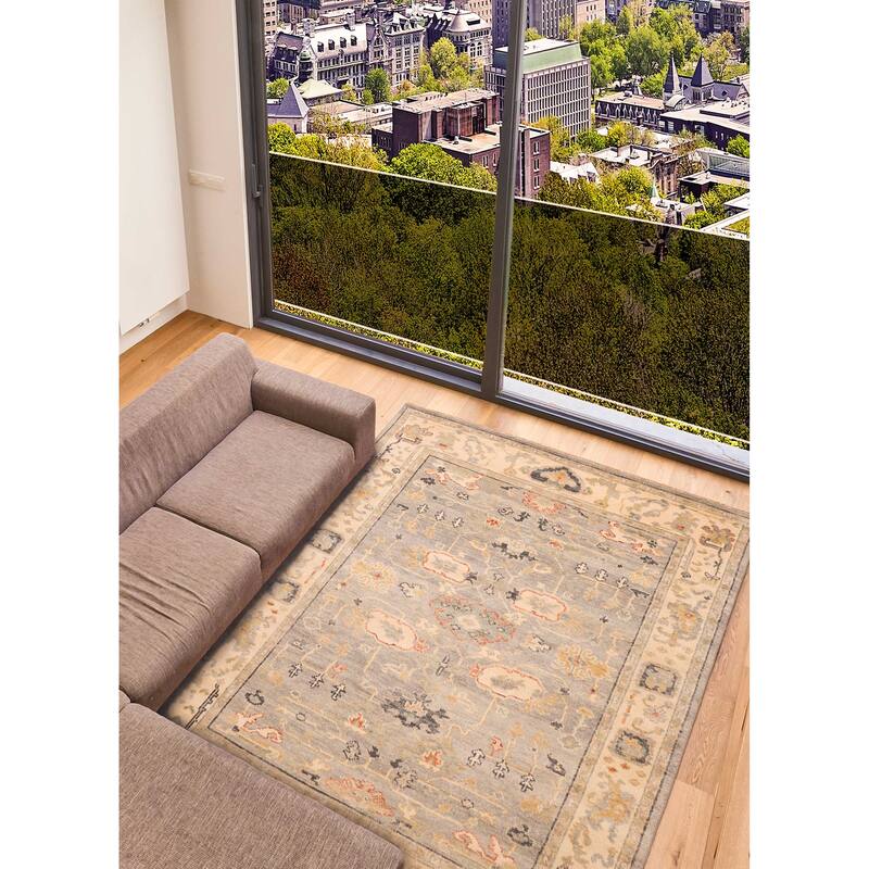 ECARPETGALLERY Hand-knotted Jules Serapi Grey Wool Rug - 7'9 x 9'10