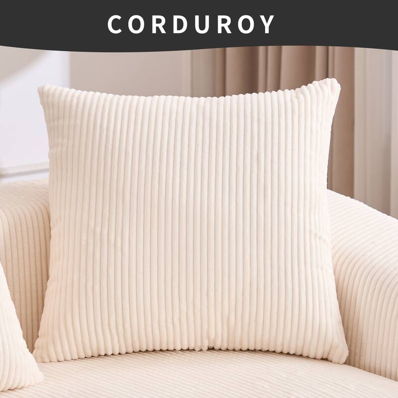 LY-023 COMPRESSION SOFA: Combining chaise longue with 3-seater, Corduroy Fabric, full sponge compression sofa,combined s