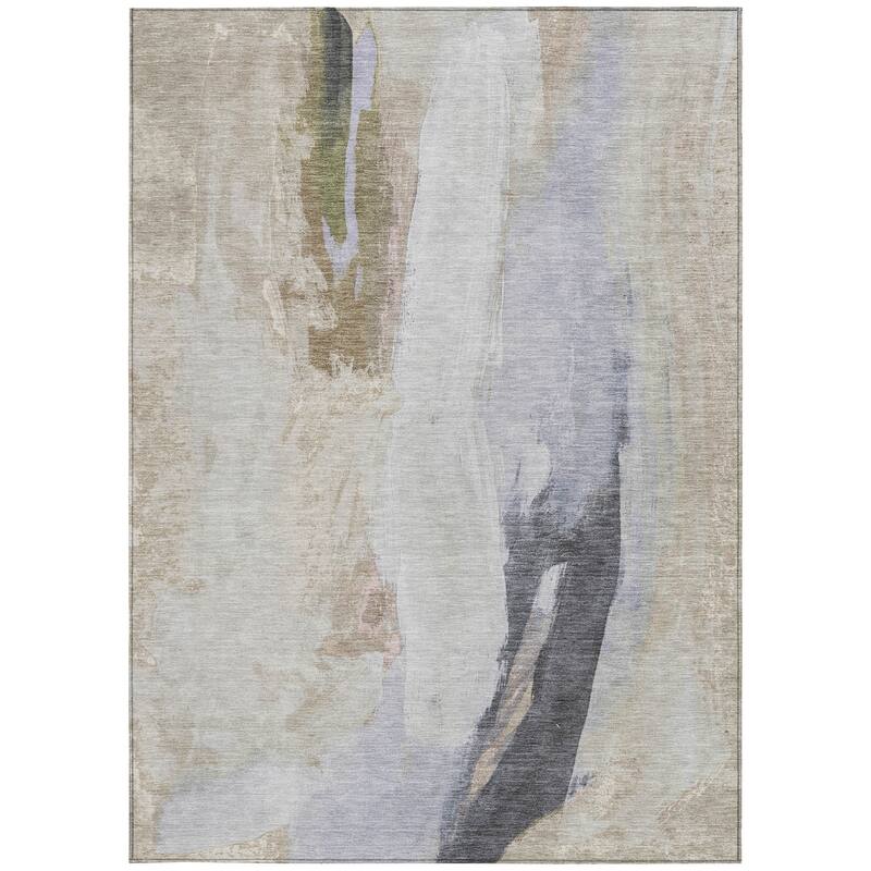 HomeRoots Abstract Transitional Rectangle Outdoor Rug