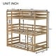 preview thumbnail 8 of 11, Rubber Wood Detachable Triple Twin Bunk Bed with Two Built-in Ladders,Guardrails for Home