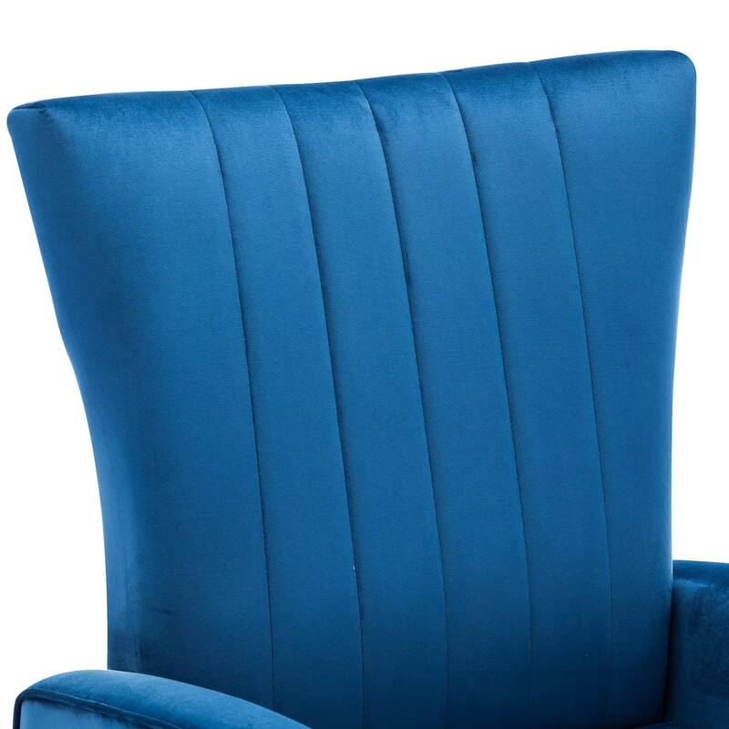Velvet Comfy Accent Chair Cozy Arm Chair with Wingback and Gold Metal Legs