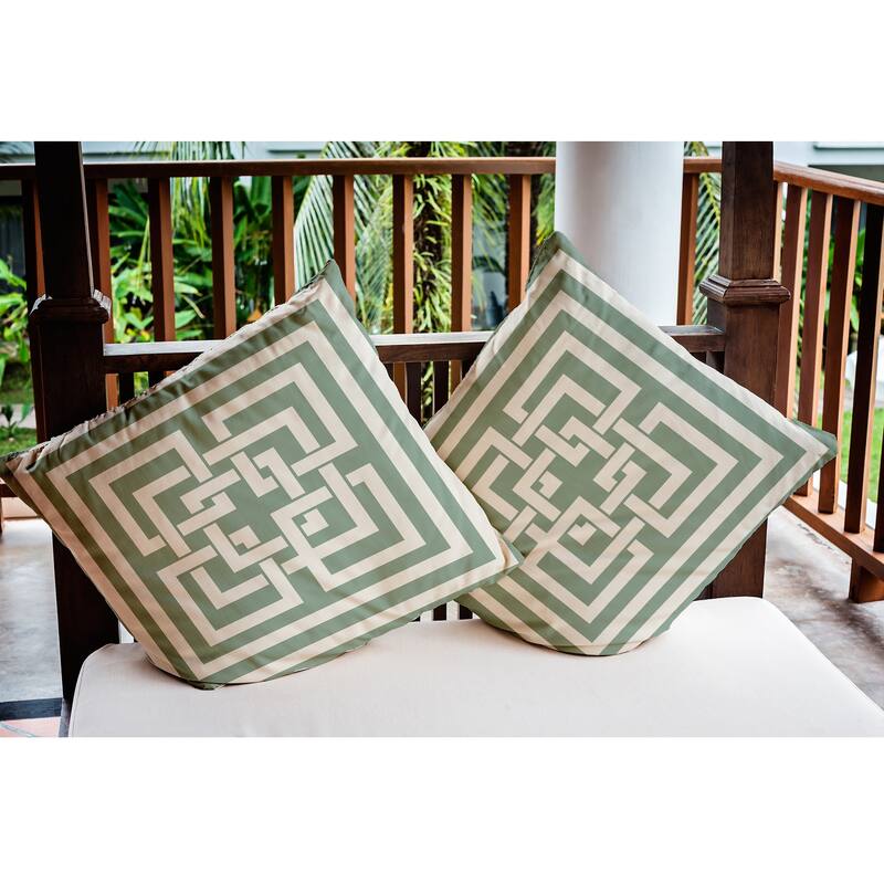 Greek New Key Nautical Indoor/Outdoor Throw Pillow
