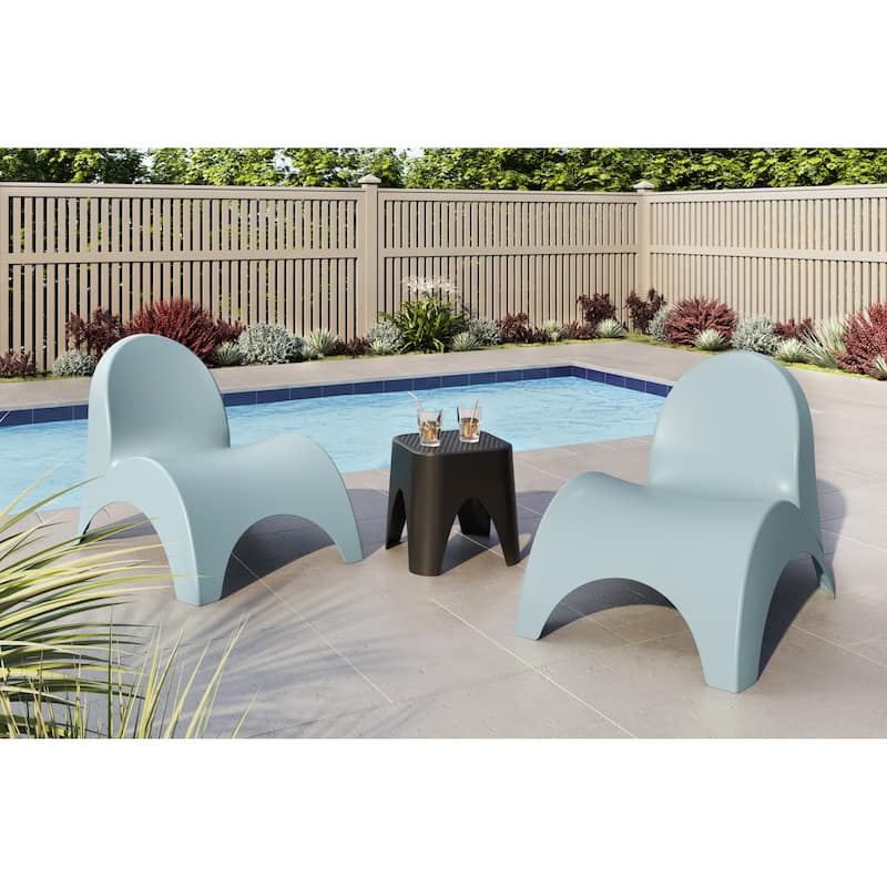Angel Trumpet Chairs with Mallorca side table - Black