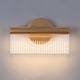 preview thumbnail 4 of 13, Modern Gold LED Long Strip Wall Sconces Bathroom Vanity Lights