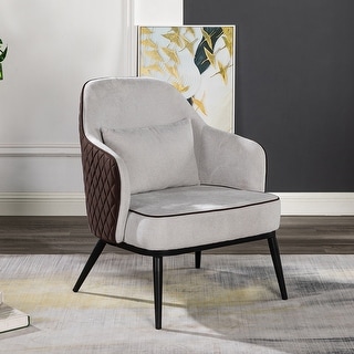 Alsine Grey Transitional Faux Leather Diamond Quilted Accent Chair by Furniture of America
