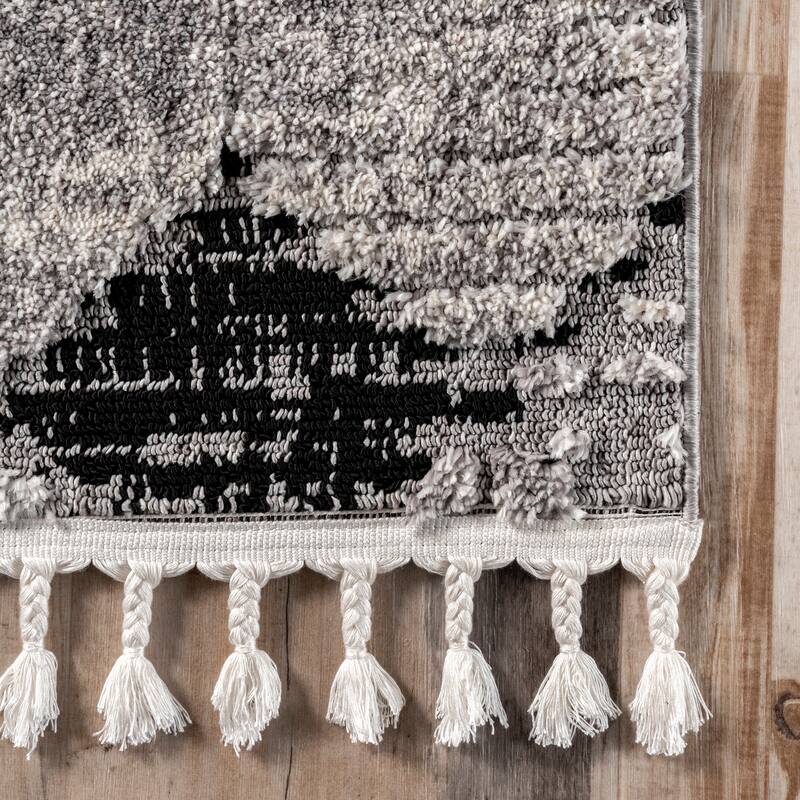 Nuloom Geometric Agata Textured Tassel Area Rug