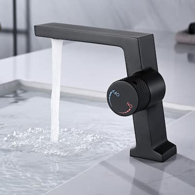 6 in.H Modern Matte Black/ Brushed Gold Single Handle Bathroom Faucet includes Hardware