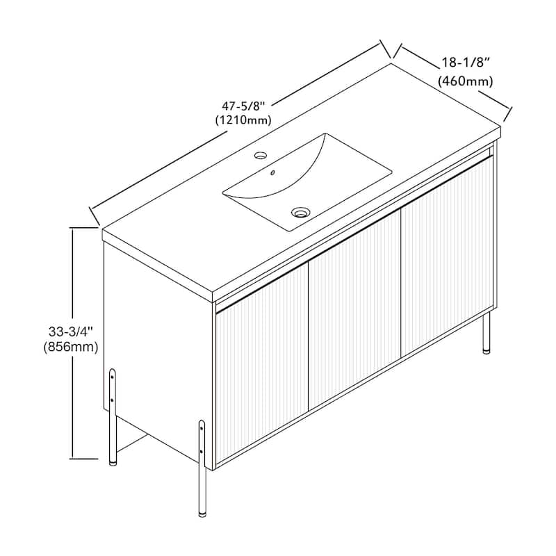 Ripple 48" Single Bathroom Vanity Kit (Assembly Required)
