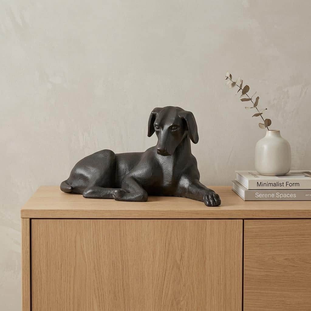 HomeRoots Black Metal Labrador Dog Sculpture - 7.00 in. x 5.00 in. x 11.00 in.