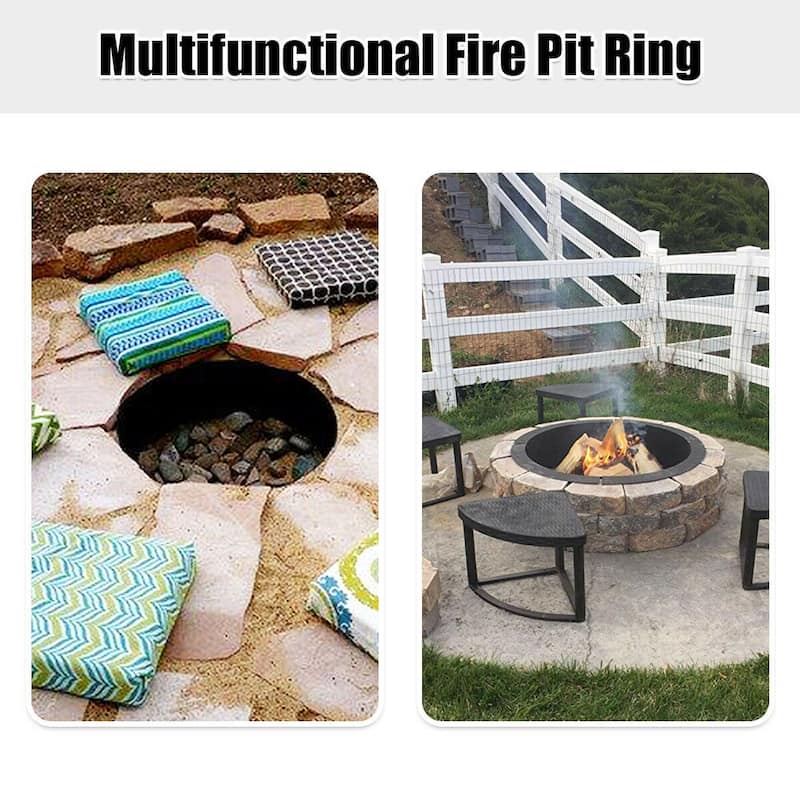 36 Inch Round Steel Fire Pit Ring Liner DIY Wood Burning Insert