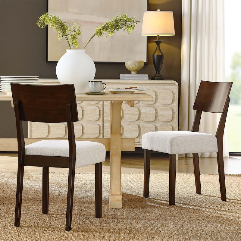 Pax Wood Dining Side Chairs - Set of 2 - Set of 2 - Walnut Heathered Weave Ivory