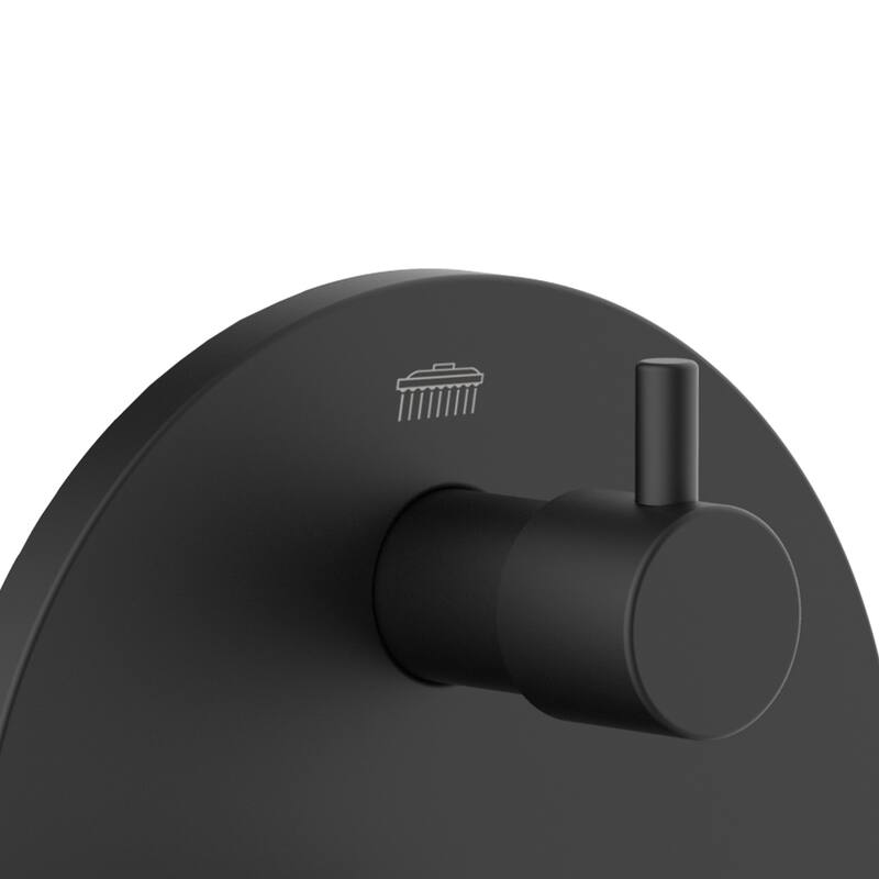 Tru-Temp Pressure Balanced Mixing Valve with Two Way Diverter Round Trim Matte Black