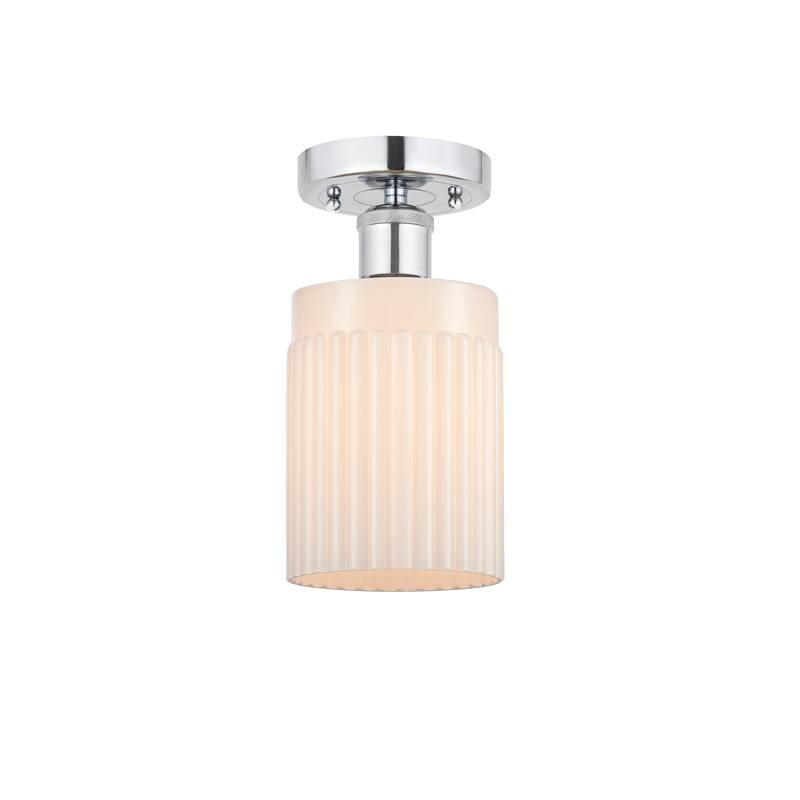 Innovations Lighting Hadley - 1 Light 5" Semi-Flush Mount - Polished Chrome/Matte White
