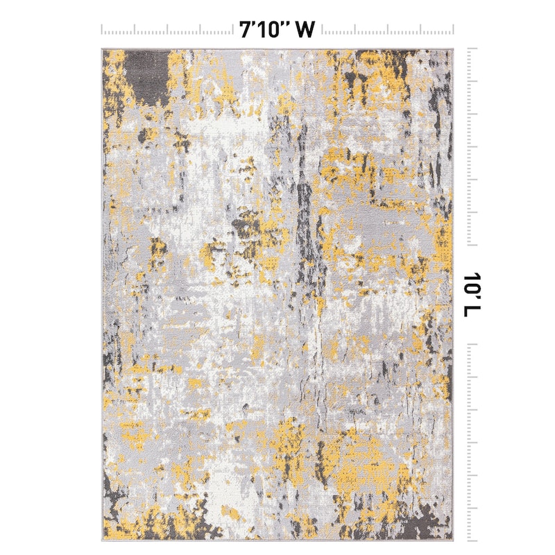 World Rug Gallery Distressed Modern Abstract Area Rug