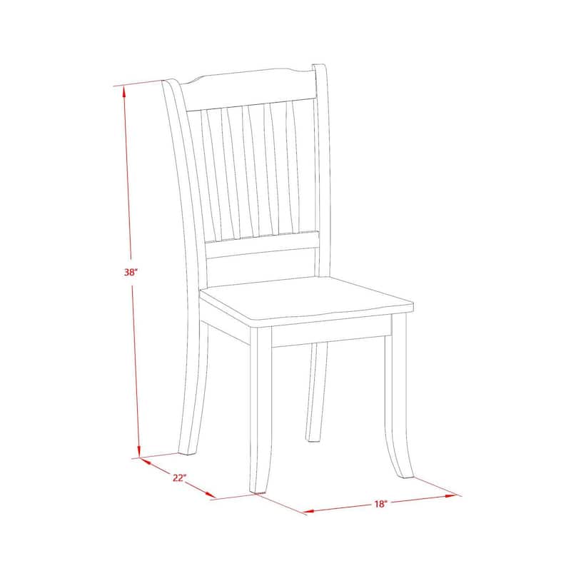 Vertical Slatted Back Dining Chairs - Buttermilk Finish - Set of 4