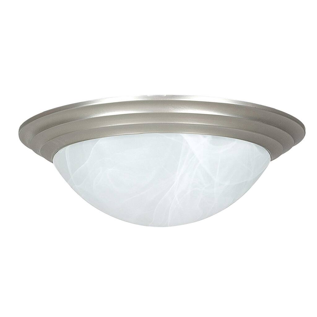 Sunset Lighting Three Light Flush Mount Ceiling Light - Dimmable - Suitable for Damp Locations