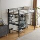 preview thumbnail 8 of 13, Twin Size Metal Loft Bed with Desk and Storage Shelves
