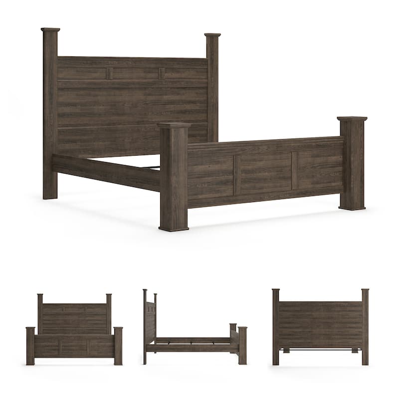 Juararo Dark Brown Poster Bed