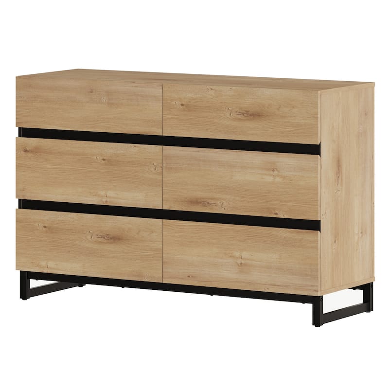 WAMPAT Dresser for Bedroom, Closet Organizers and Storage with Drawers, Chest of Drawers with Metal Base, Modern Wooden Dresser