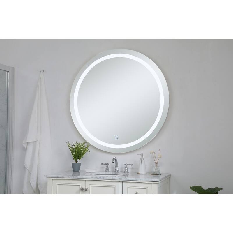 Avalon 42" diameter Hardwired LED mirror - Silver
