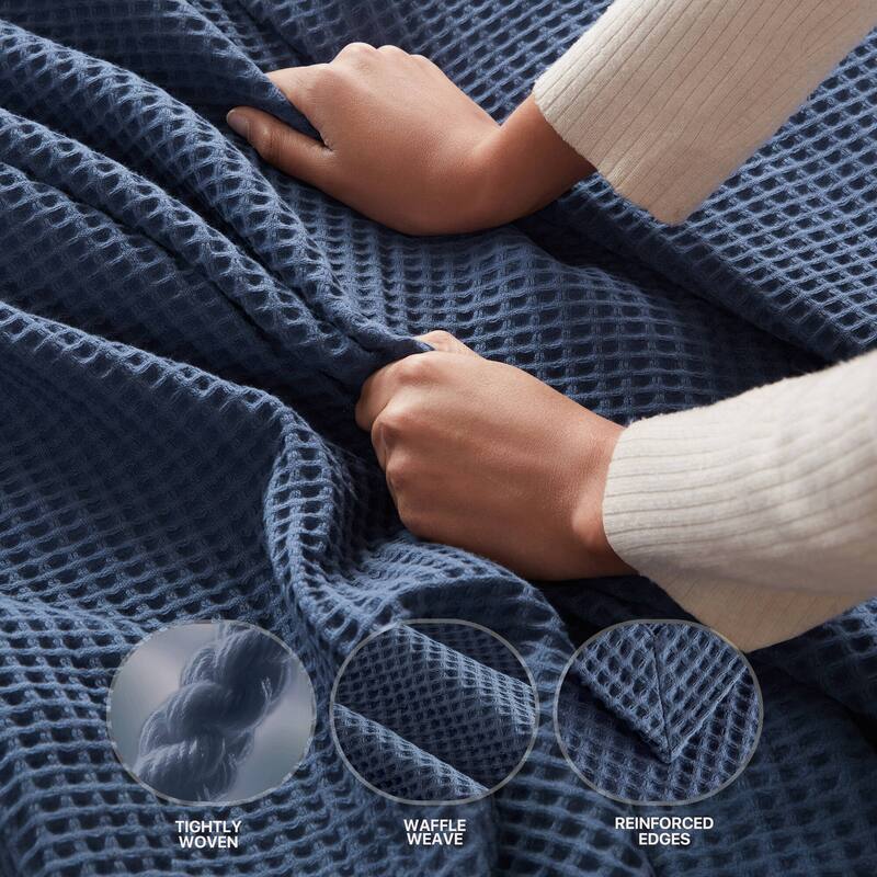 Madison Park Waffle Weave Cotton Blanket