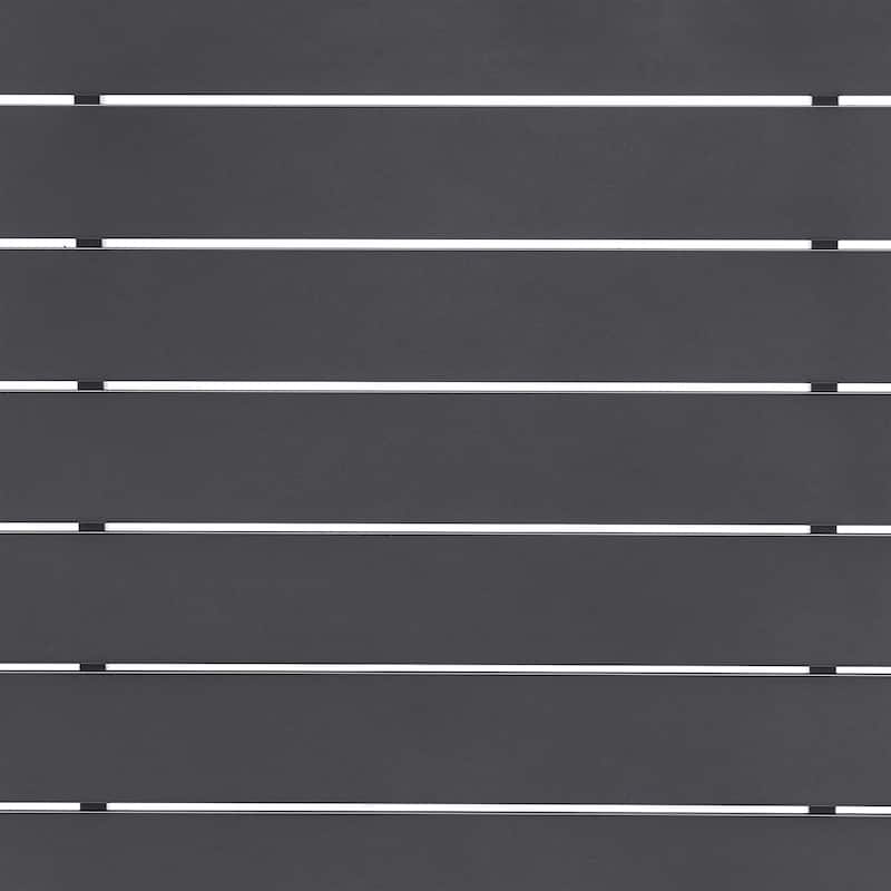Argiope Outdoor Patio Bar Height Dining Table in Dark Grey Aluminum