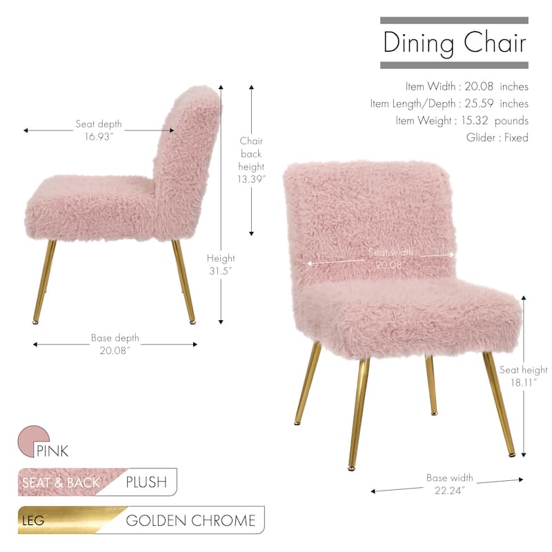 Porthos Home Gemma Dining Chairs, Plush Fabric, Gold Legs, Thick Seat
