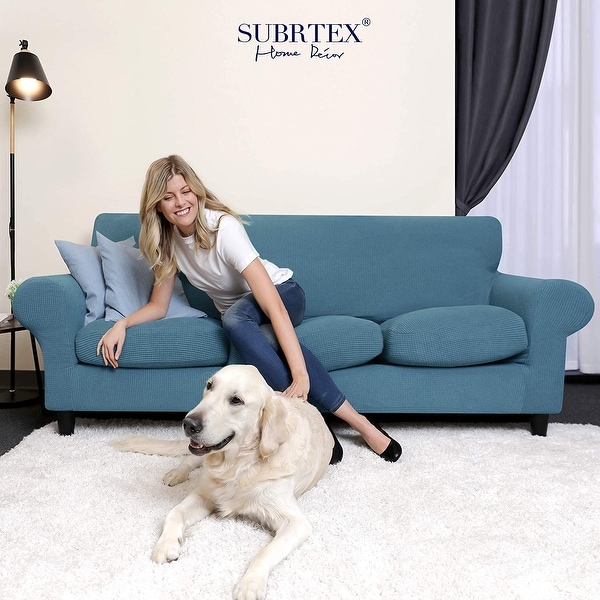 Subrtex Stretch Sofa Slipcover Cover with 3 Separate Cushion Cover On Sale Bed Bath Beyond 32531842