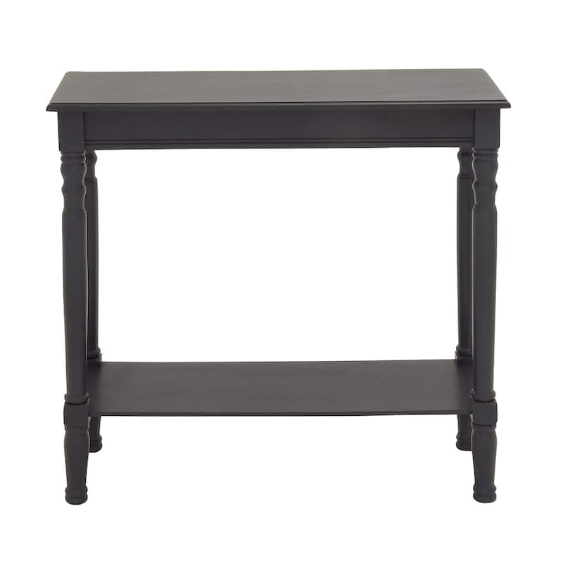 Wood 1 Shelf Console Table - Black - Roche River Decor - 12"Wx32"Lx32"H