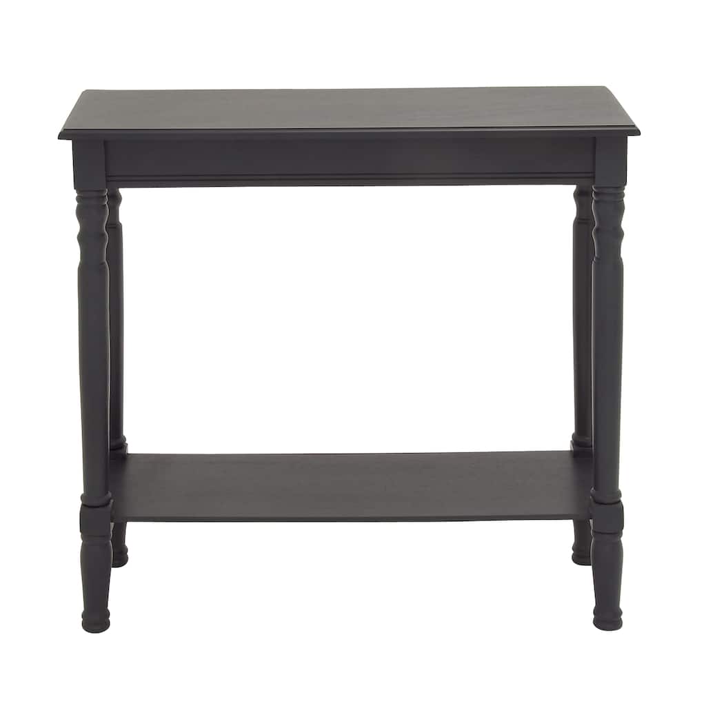 Wood 1 Shelf Console Table - Black - Roche River Decor - 12"Wx32"Lx32"H