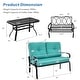 preview thumbnail 35 of 38, Costway 2PCS Patio Loveseat Bench Table Furniture Set Cushioned Chair