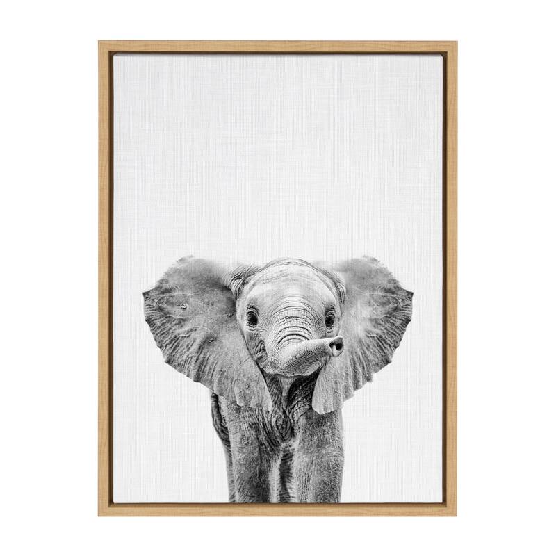 Porch & Den Simon Te Tai 'Baby Elephant' Framed Canvas by
