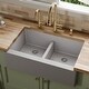preview thumbnail 17 of 16, Karran Farmhouse Apron Front Quartz Double Bowl Kitchen Sink